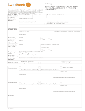 Swedbank Capital Market Account Agreement