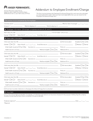 Employee Enrollment/Change Addendum Form