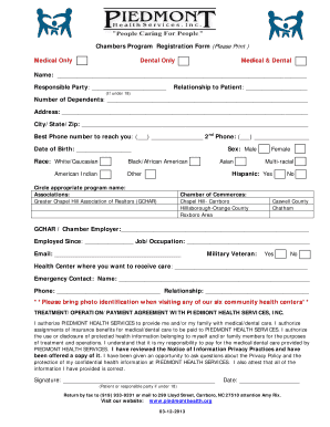 Chambers Program Registration Form