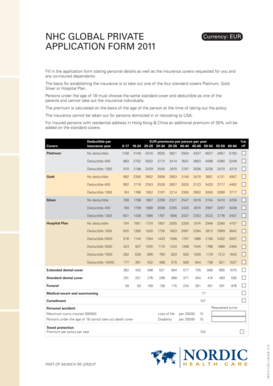 NHC Global Private Insurance Application Form 2011