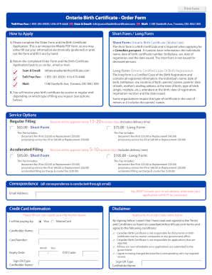 Birth certificate online fillable form