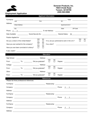 Employment Application Form