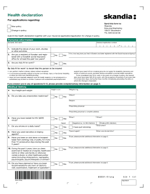 Swedish Health Declaration Form