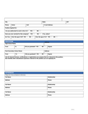 Employment Application Form