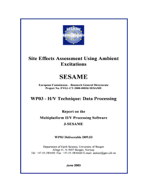 J sesame user manual sesame project wp03 hv technique data processing form