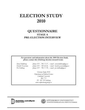 2010 Election Study Questionnaire