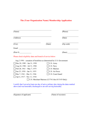Membership Application Form