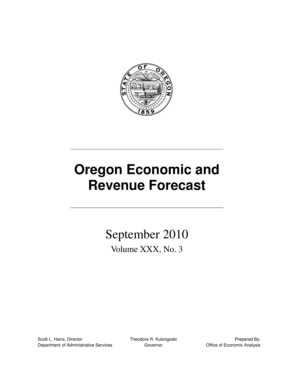Oregon Economic and Revenue Forecast Order Form