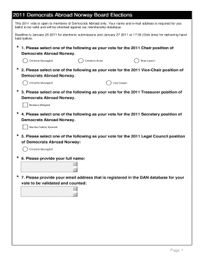 Page 1 Page 1 2011 Democrats Abroad Norway Board Elections