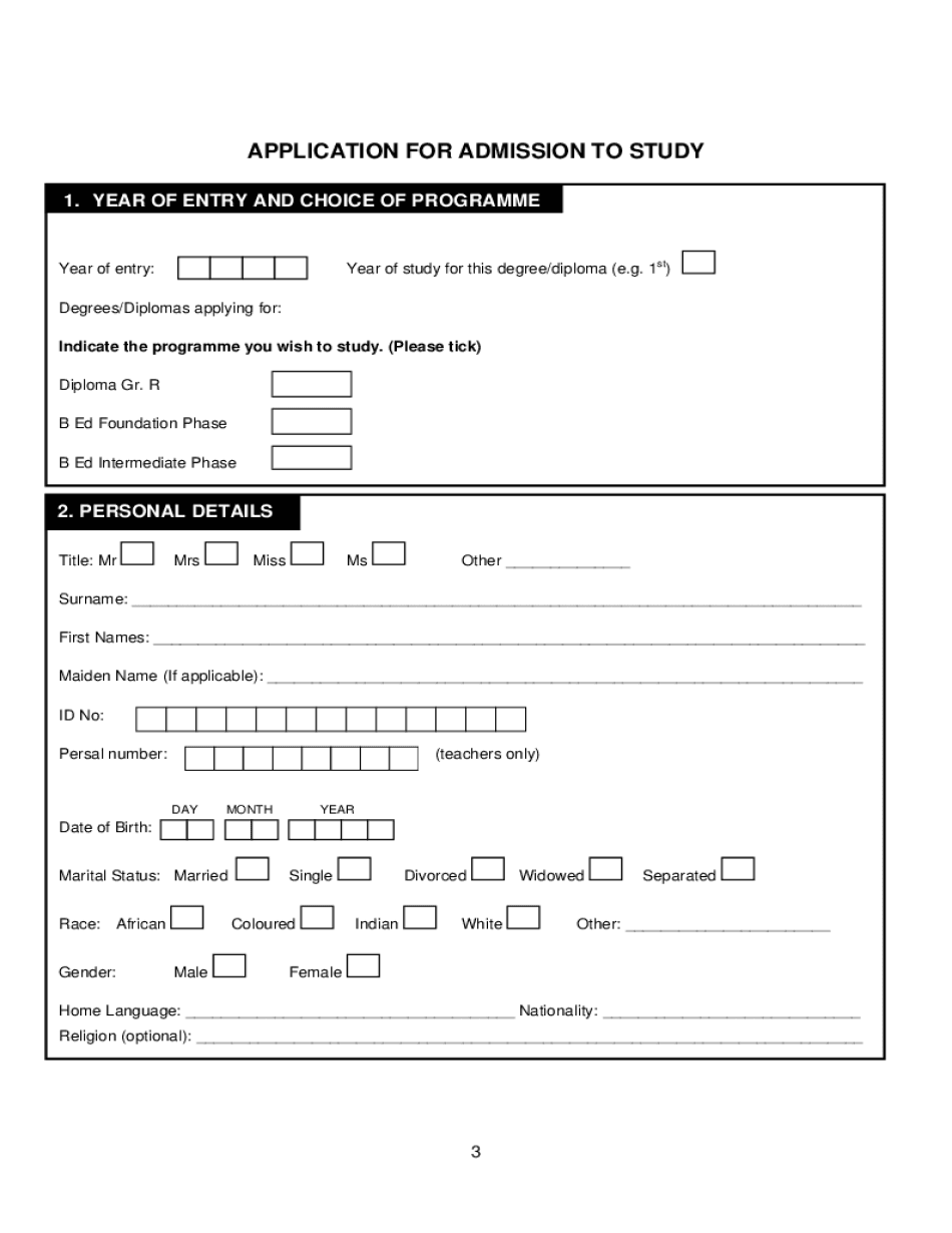 Sants Admission Application Form