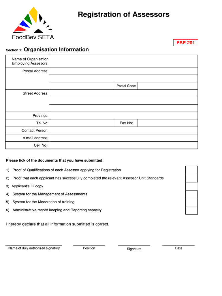 Foodbev seta assessor registration Fill out & sign online DocHub