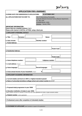 Bursary Application Form