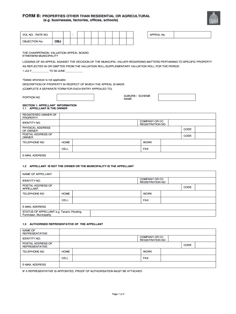 Ethekwini Valuation Roll 2022 Fill Online Printable Fillable Blank 