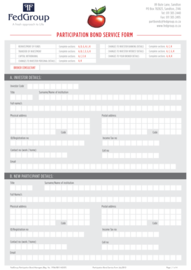 Participation Bond Service Form
