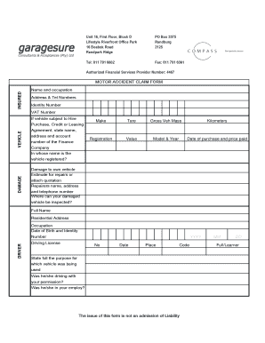Motor Accident Claim Form
