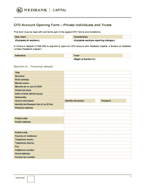 CFD Account Opening Form