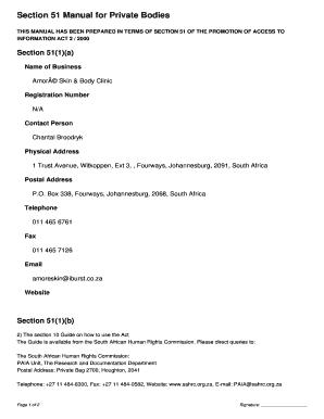 Section 51 Manual for Private Bodies