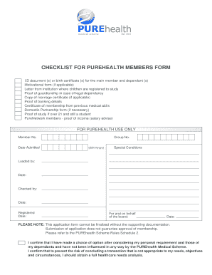 PUREHealth Application Form 2009 - PUREhealth - Medical Scheme