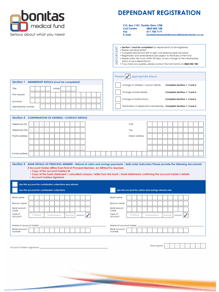 bonitas newborn registration form 2023 Preview on Page 1