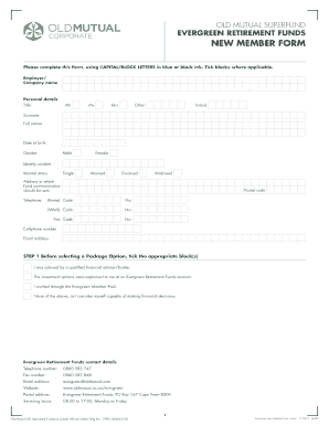 old mutual ever green fund form