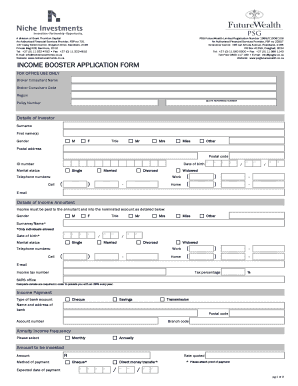 Income Booster Application Form