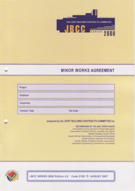 Minor works agreement (mwa) - schedule