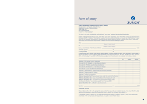 Zurich Insurance Company Proxy Form