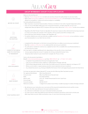 Group Retirement Annuity Fund Application