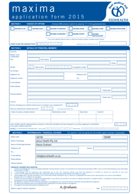 Maxima Medical Scheme Application Form