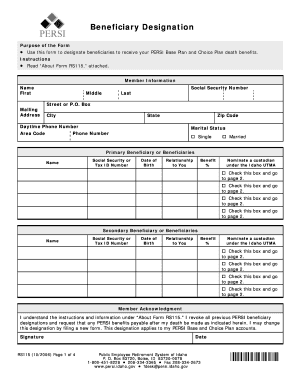 PERSI Beneficiary Designation Form