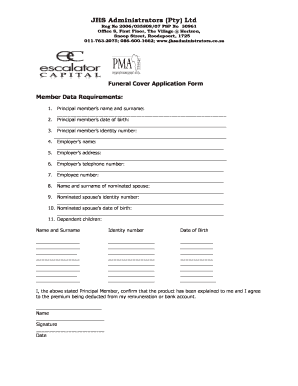 Funeral Cover Application Form