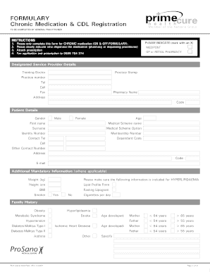 Chronic Medication Form