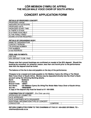 Choir application form