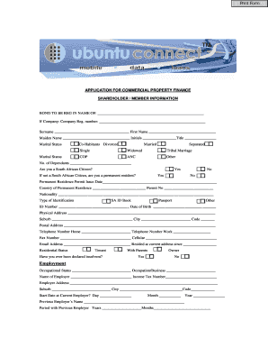 South African Commercial Property Finance Application