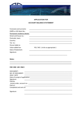 Account Balance Statement Application