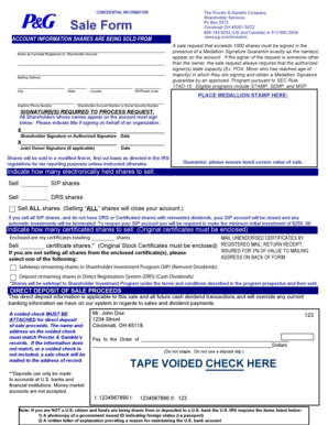 Procter & Gamble Share Sale Form