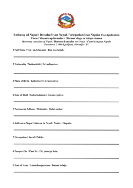 Nepal Visa Application Form
