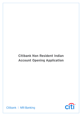 Citibank Non Resident Indian Account Opening Application