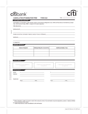 Cancellation of Nomination Form