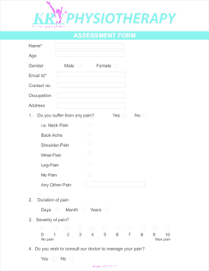 Physiotherapy Assessment Form