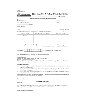 Silver Purchase Application