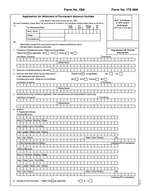 Form 49A Application for PAN