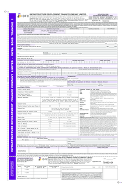 Infrastructure Development Finance Company Limited Application Form