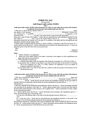 What is 3ac audit report form