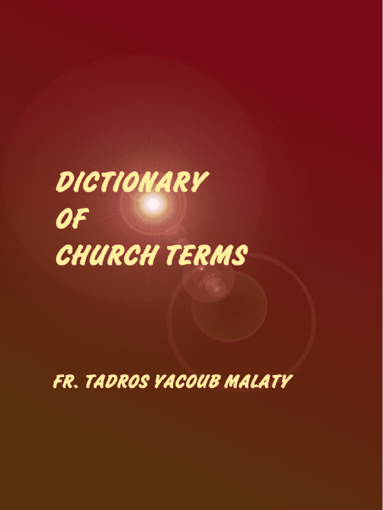 CHURCH TERMS Preview on Page 1