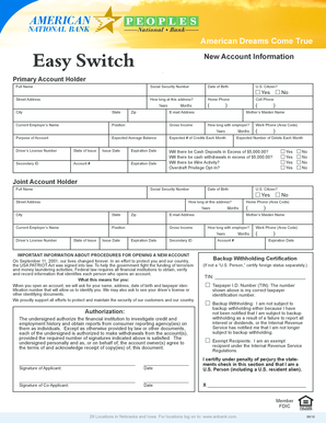 New Account Information Form