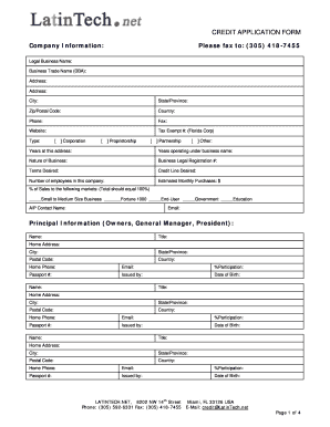 Credit Application Form