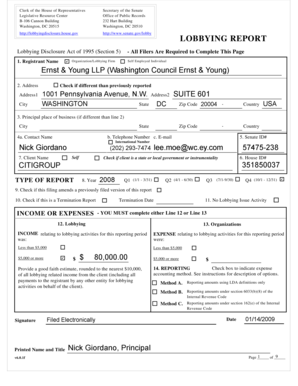 Lobbying Disclosure Act Form