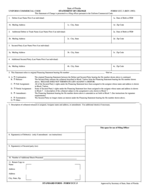 Florida UCC-3 Statement of Change