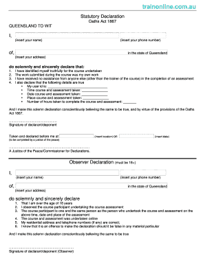 printable statutory declaration form